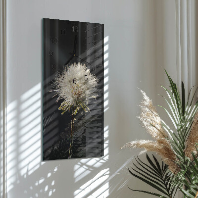 Vertikale glas wanduhr Mariendistel