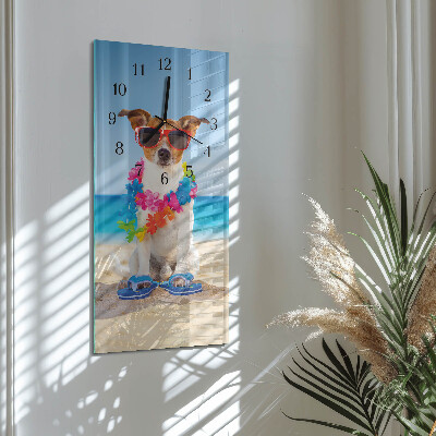 Vertikale glas wanduhr Hund
