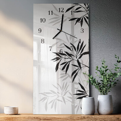 Vertikale glas wanduhr Bambus