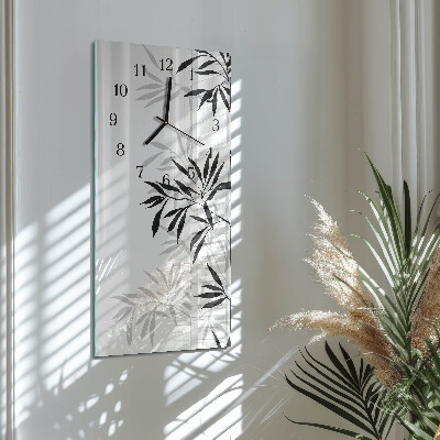 Vertikale glas wanduhr Bambus