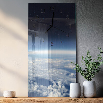 Vertikale glas wanduhr Das Universum der Erde