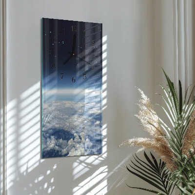 Vertikale glas wanduhr Das Universum der Erde