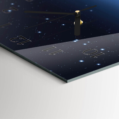 Vertikale glas wanduhr Das Universum der Erde