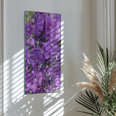 Vertikale glas wanduhr Primeln