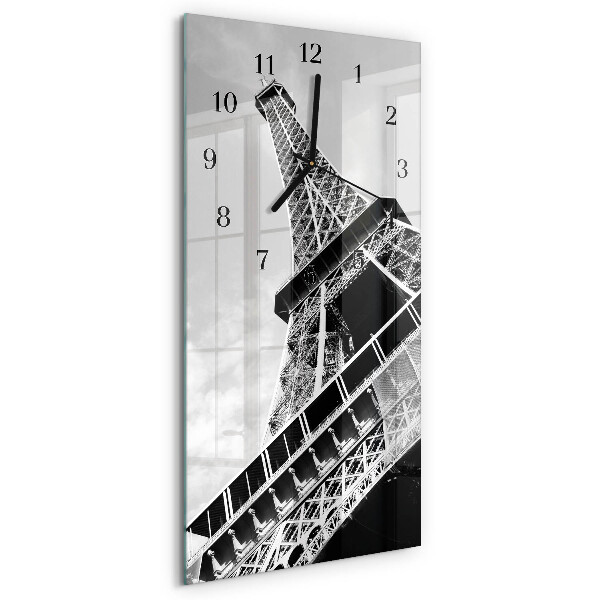 Vertikale glas wanduhr Eiffelturm