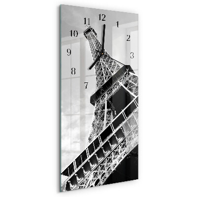 Vertikale glas wanduhr Eiffelturm