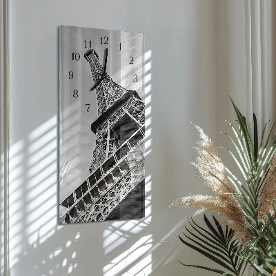 Vertikale glas wanduhr Eiffelturm