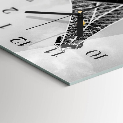 Vertikale glas wanduhr Eiffelturm