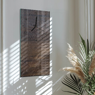 Vertikale glas wanduhr Holzbrett