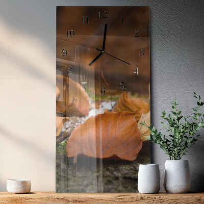 Vertikale glas wanduhr Herbst