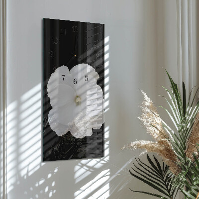 Vertikale glas wanduhr Blume