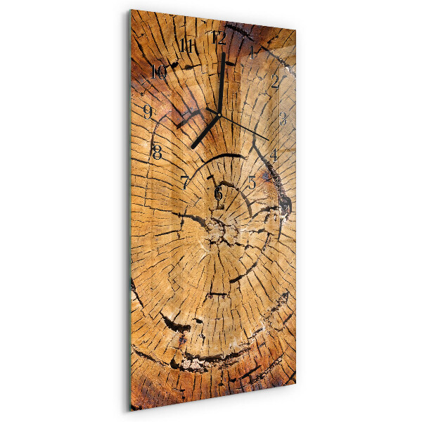 Vertikale glas wanduhr Holzmaserung