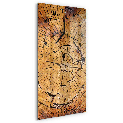 Vertikale glas wanduhr Holzmaserung