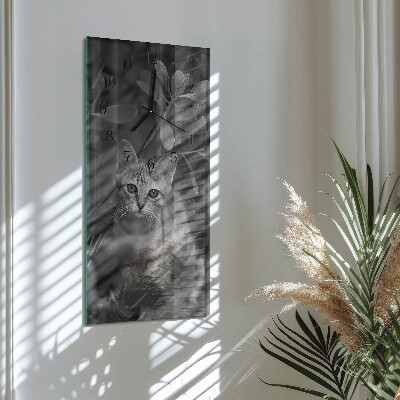 Wanduhr mit motiv vertikal Katze