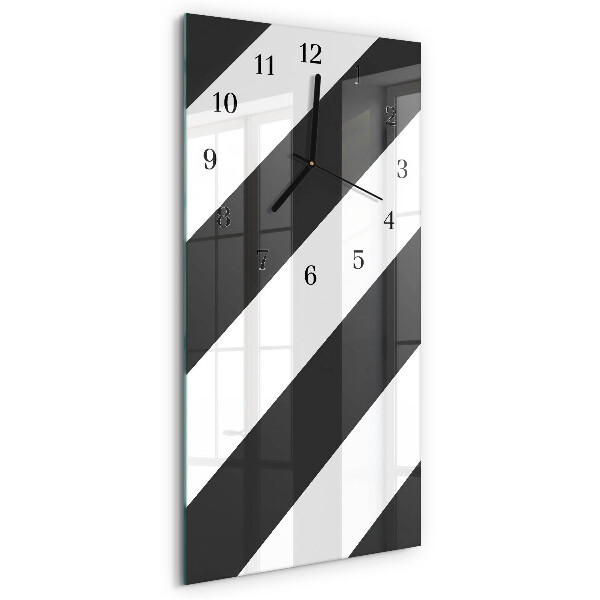 Vertikale glas wanduhr Streifen