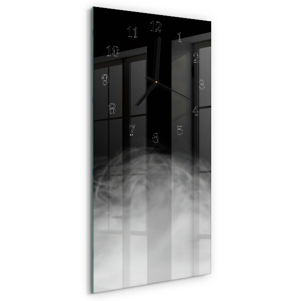 Vertikale glas wanduhr Rauch
