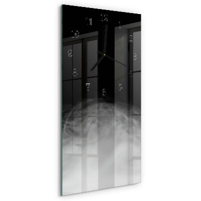 Vertikale glas wanduhr Rauch