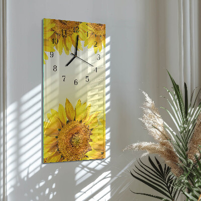 Wanduhr design ausgefallen vertikal Sonnenblume