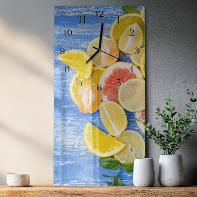 Vertikale glas wanduhr Obst