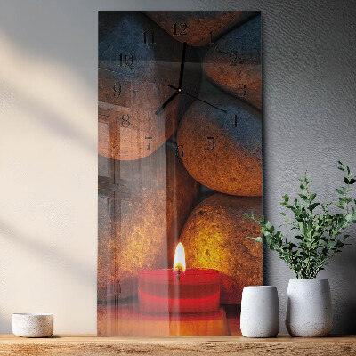 Vertikale glas wanduhr Steine