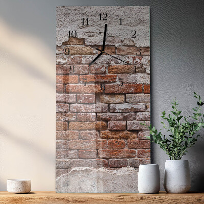Vertikale glas wanduhr Ziegel