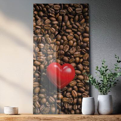 Wanduhr mit motiv vertikal Kaffeebohnen