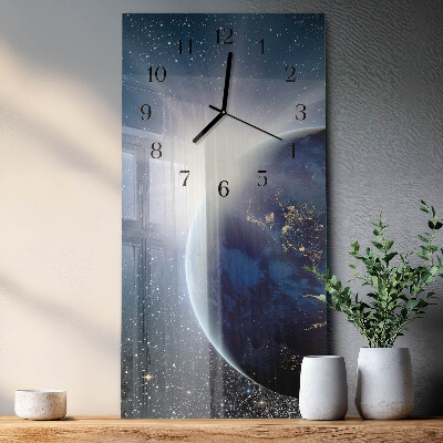 Wanduhr design ausgefallen vertikal Das Universum der Erde