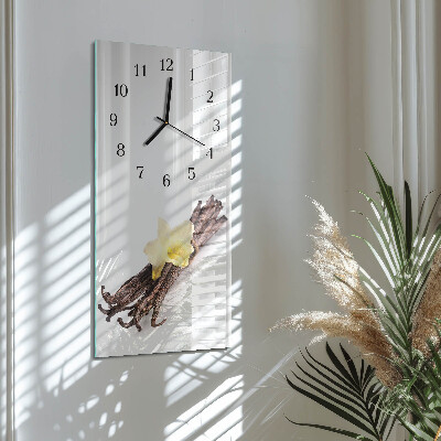 Vertikale glas wanduhr Vanille