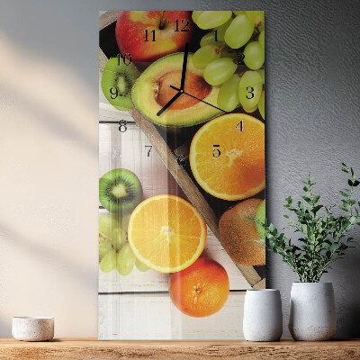 Vertikale glas wanduhr Obst