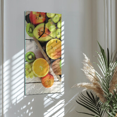 Vertikale glas wanduhr Obst