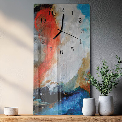 Vertikale glas wanduhr Chaos