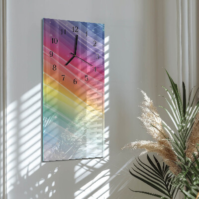 Wanduhr design ausgefallen vertikal Regenbogen