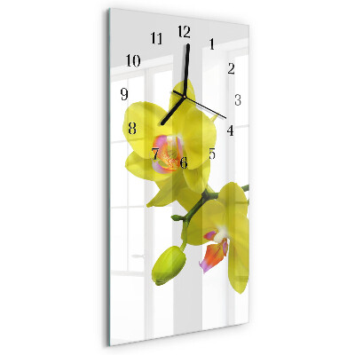 Wanduhr design ausgefallen vertikal Orchidee
