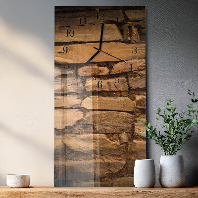 Vertikale glas wanduhr Steine