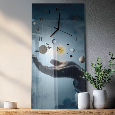 Wanduhr mit motiv vertikal Die Hand des Planeten
