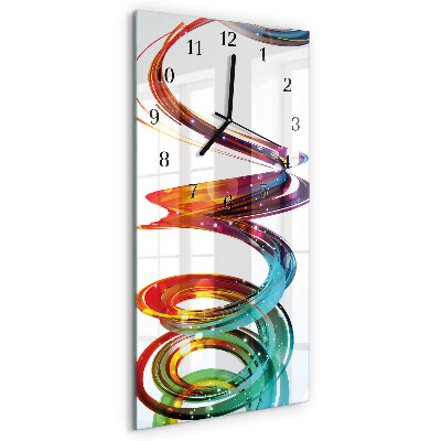 Vertikale glas wanduhr Spiral