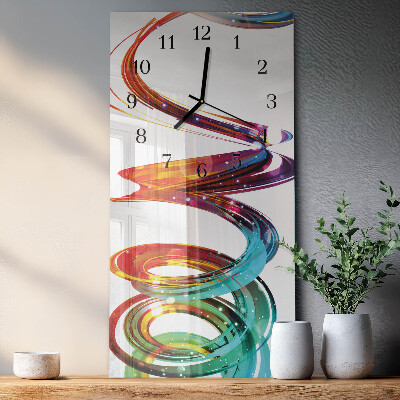 Vertikale glas wanduhr Spiral