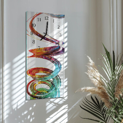 Vertikale glas wanduhr Spiral
