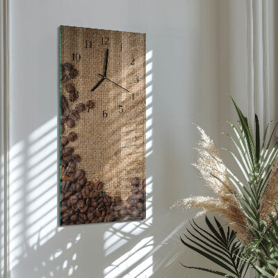 Vertikale glas wanduhr Kaffeebohnen