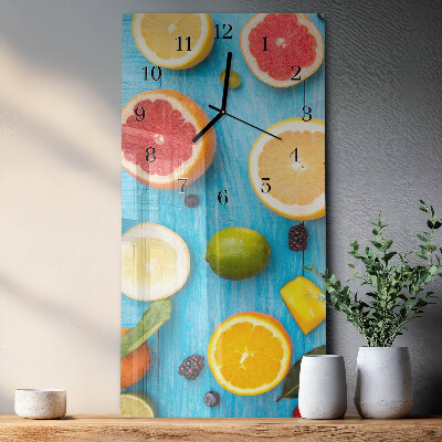 Vertikale glas wanduhr Obst