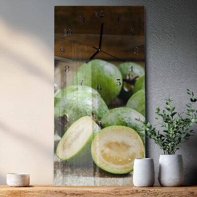 Vertikale glas wanduhr Granatäpfel