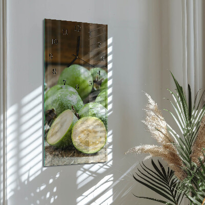 Vertikale glas wanduhr Granatäpfel