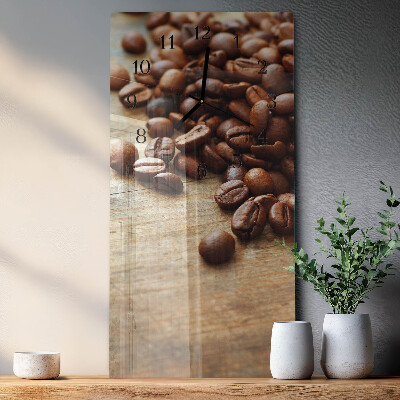 Wanduhr mit motiv vertikal Kaffeebohnen