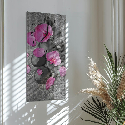 Vertikale Uhr Orchideensteine