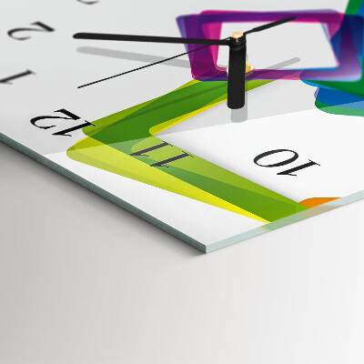 Vertikale glas wanduhr Bunte Rechtecke