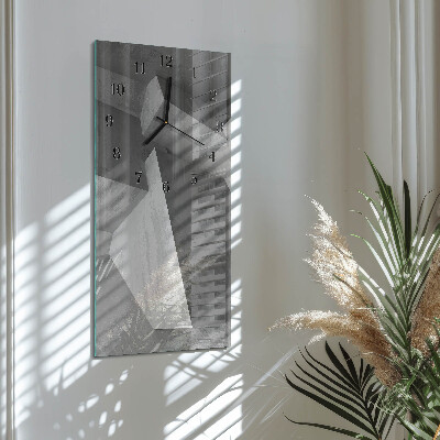 Vertikale glas wanduhr Marmor