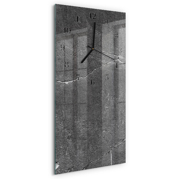 Vertikale glas wanduhr Steinmauer