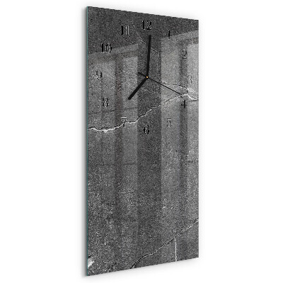 Vertikale glas wanduhr Steinmauer