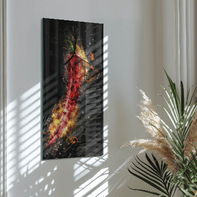 Wanduhr design ausgefallen vertikal Scharfe Paprika