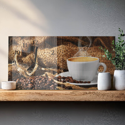 Glasuhr horizontal Kaffeebohnen